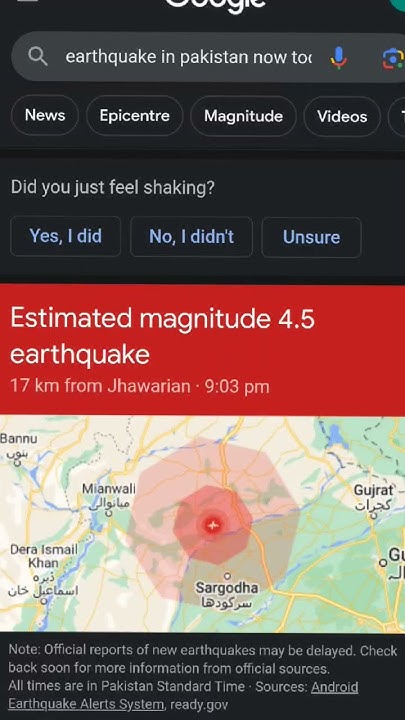 Earthquake today pakistan lahore
