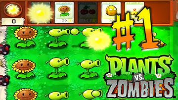 Plants vs. Zombies (HD): Gameplay Walkthrough Part 1 - Day Level 1-6 Completed! (iOS, Android)