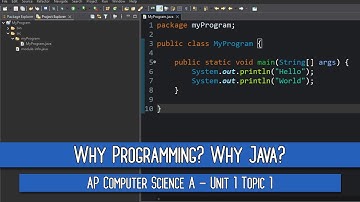 Why Programming? Why Java? | AP Computer Science A - Unit 1 Topic 1
