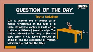 QUESTION OF THE DAY #021-[The falling rod off the table]