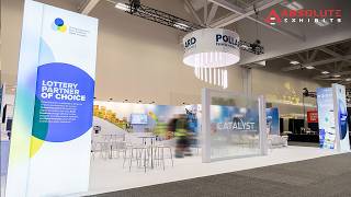 Trade Show Exhibit with Chandelier, Demo Lane, and Frosted Glass Wall | NASPL 2025