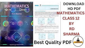Maths by R. D. Sharma Class 12th With PDF Chapter 8 Continuity
