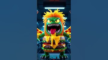 🔥 AI Food Monster 🍕🍔 | 3D Animation | Epic Cyberpunk Kitchen Showdown#AIFoodMonster