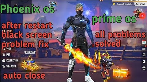 Free fire black screen problem after restart Phoenix os prime os low end pc best emulator error fix