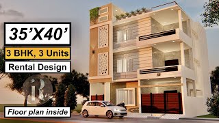 1400 Sqft Apartment Design | Rental and Residential Design | 35X40 House Design
