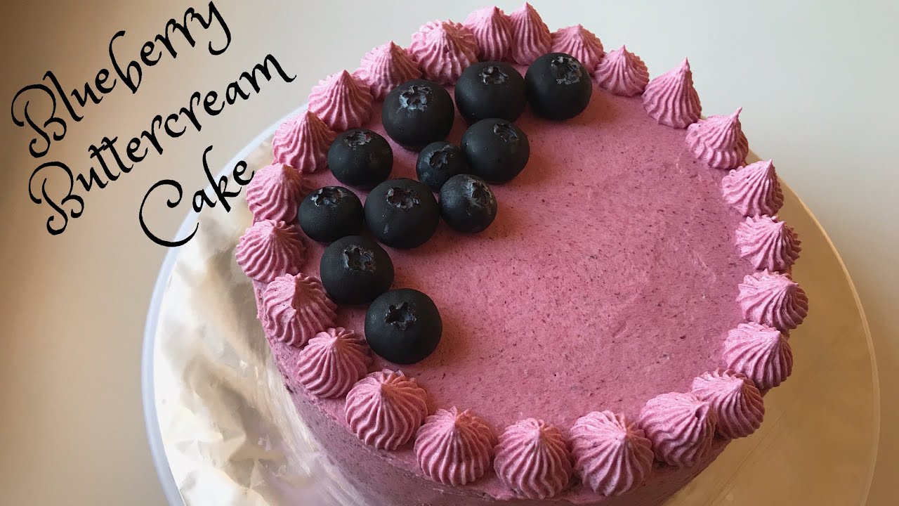 Blueberry Buttercream Cake with Natural Colours YouTube