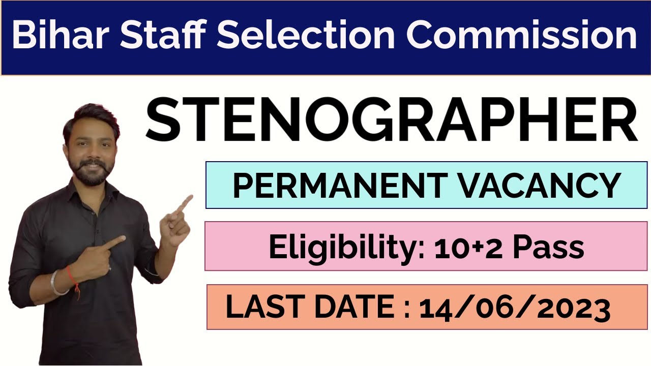 Stenographer | BSSC | Govt Job | Steno | Shorthand | 10+2 | Job - YouTube
