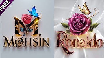 How To Create 3d Name Art Golden Light And Pink Rose Like A Logo Design Ai images | Bing Ai #meta