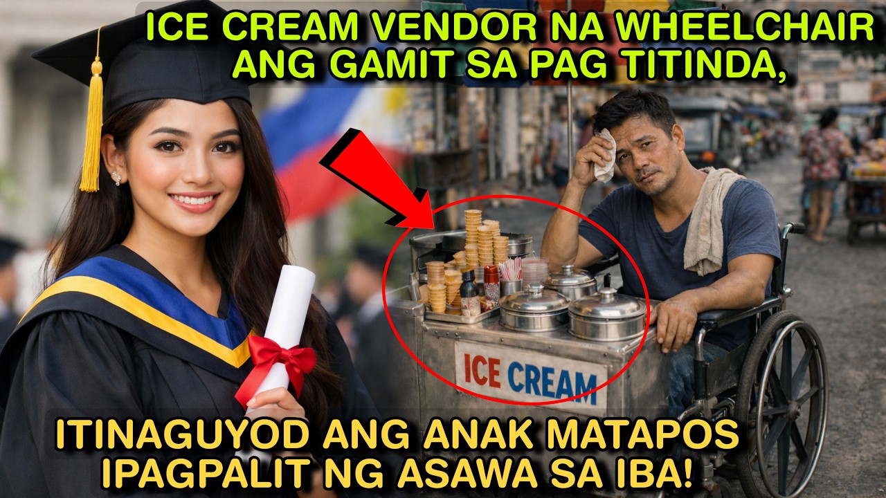 ICE CREAM VENDOR NA WHEELCHAIR ANG GAMIT SA PAG TITINDA, ITINAGUYOD ANG ANAK MATAPOS IPAGPALIT NG