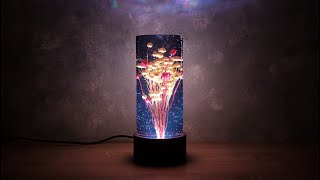 Cylinder Epoxy Lamp with Flower | Epoxy Resin Art