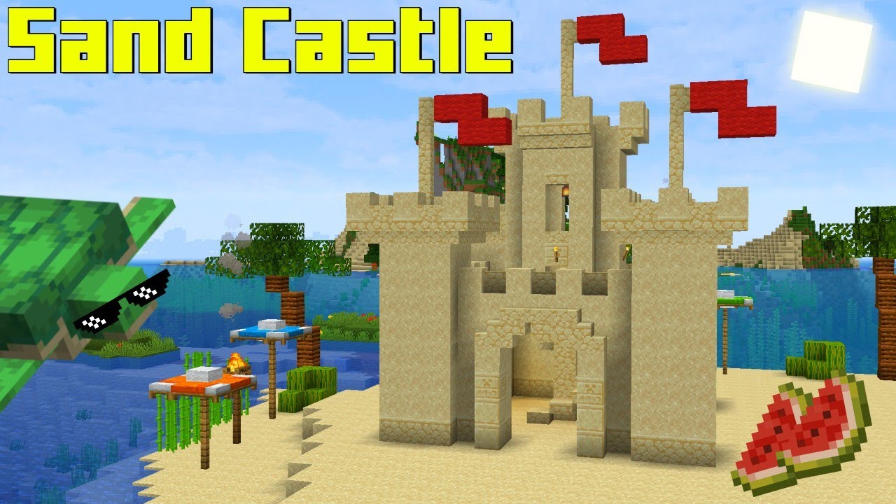 Minecraft How to build a SAND CASTLE / Desert House - Tutorial - YouTube