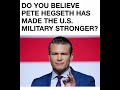 Text praises military leadership focused on strength, readiness, and defense policy.