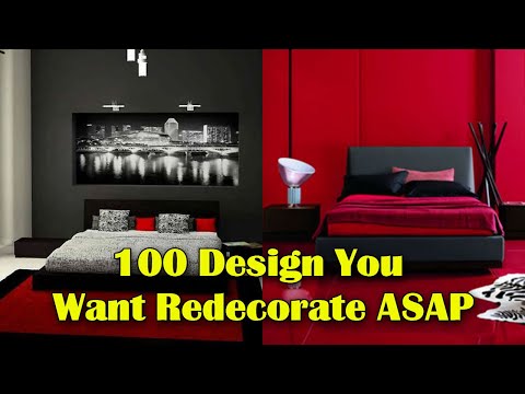 TOP 100 MODERN Black & Red Bedroom Interior Design | Stylish Home Decor Ideas