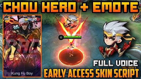 CHOU SUPER HERO + EMOTE FULL VOICE | FULL EFFECTS + FRAME + ALL PATCH | CHOU CUSTOMIZED SKIN SCRIPT