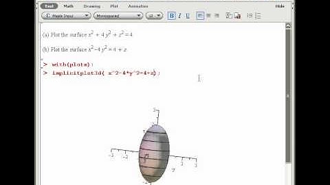 Maple - Plotting surfaces