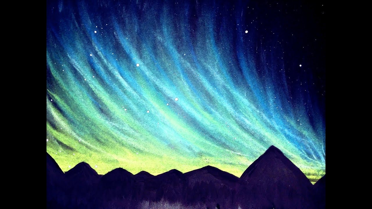 Easy Northern Lights Chalk Pastel Tutorial