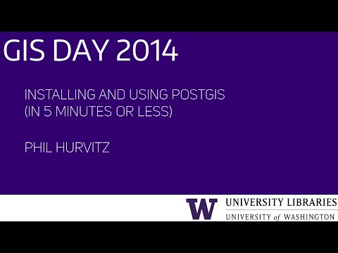 Installing and Using PostGIS (in 5 minutes or less) - UW GIS Day 2014 Lightning Talks