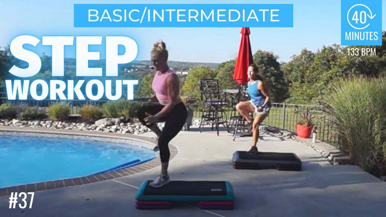 Outdoor Step Aerobics Workout | Basic - Intermediate Step 133 bpm | #37 ...