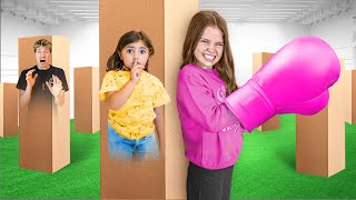 Download Mp3 EXTREME HIDE AND SEEK IN BOXES CHALLENGE Funny