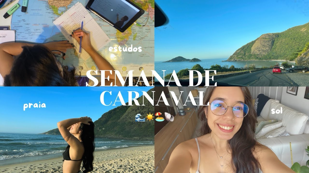 vlog da semana de carnaval | estudos, praia e piscina 📚🌊☀️