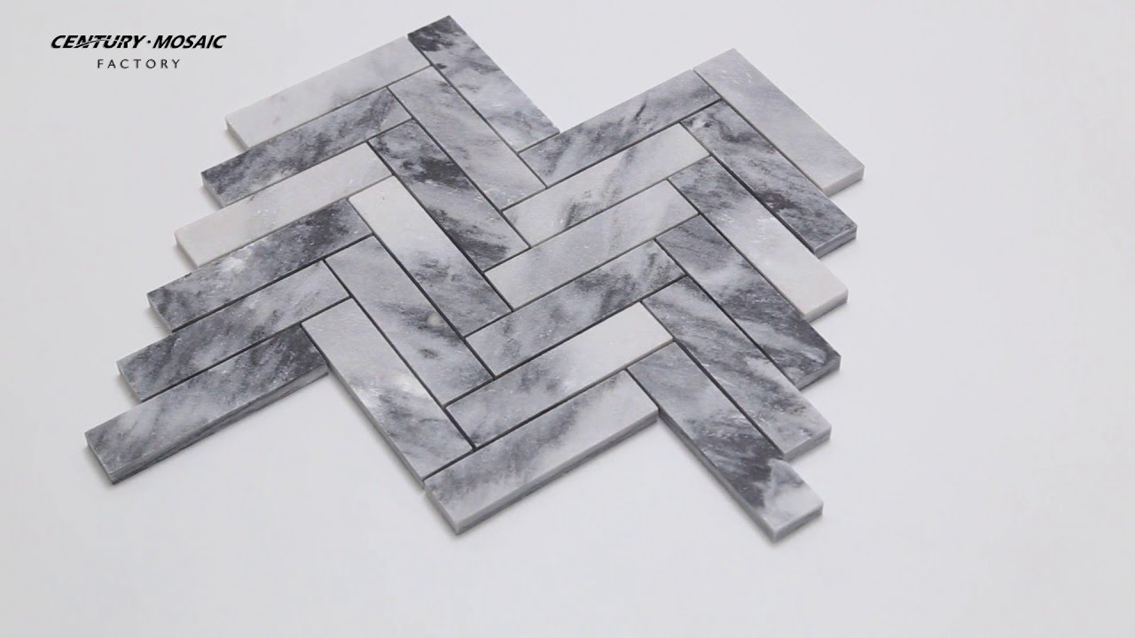 2016 New Rain Clouds Herringbone Marble MosaicCenturymosaic Factory