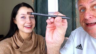 MY GRANDDAD DOES MY MAKEUP! *wholesome*