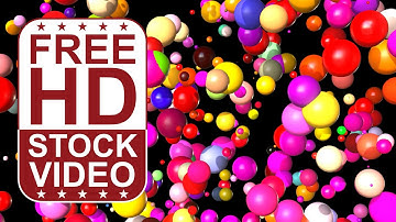Free Stock Videos – abstract colorful glossy matte balls moving randomly slowly upwards 3D animation
