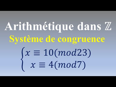 Arithmétique dans Z: Comment résoudre un système de congruence - Exercice