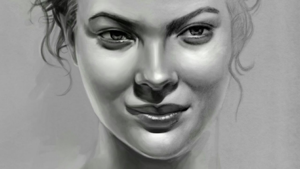 Realistic Face Drawing Tutorial - YouTube