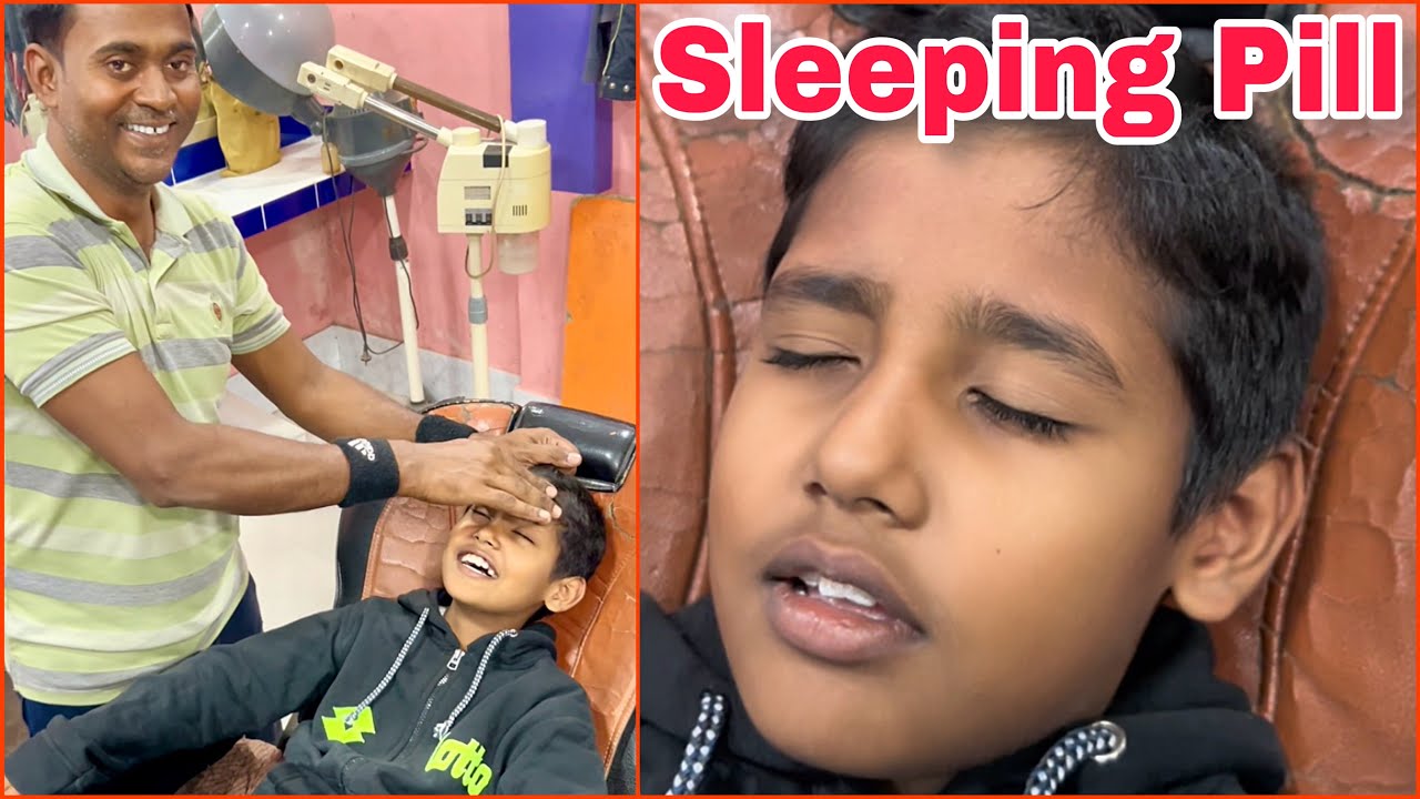 Малышу сделали массаж головы 💈ASMR-массаж в настоящей бангладешской парикмахерской