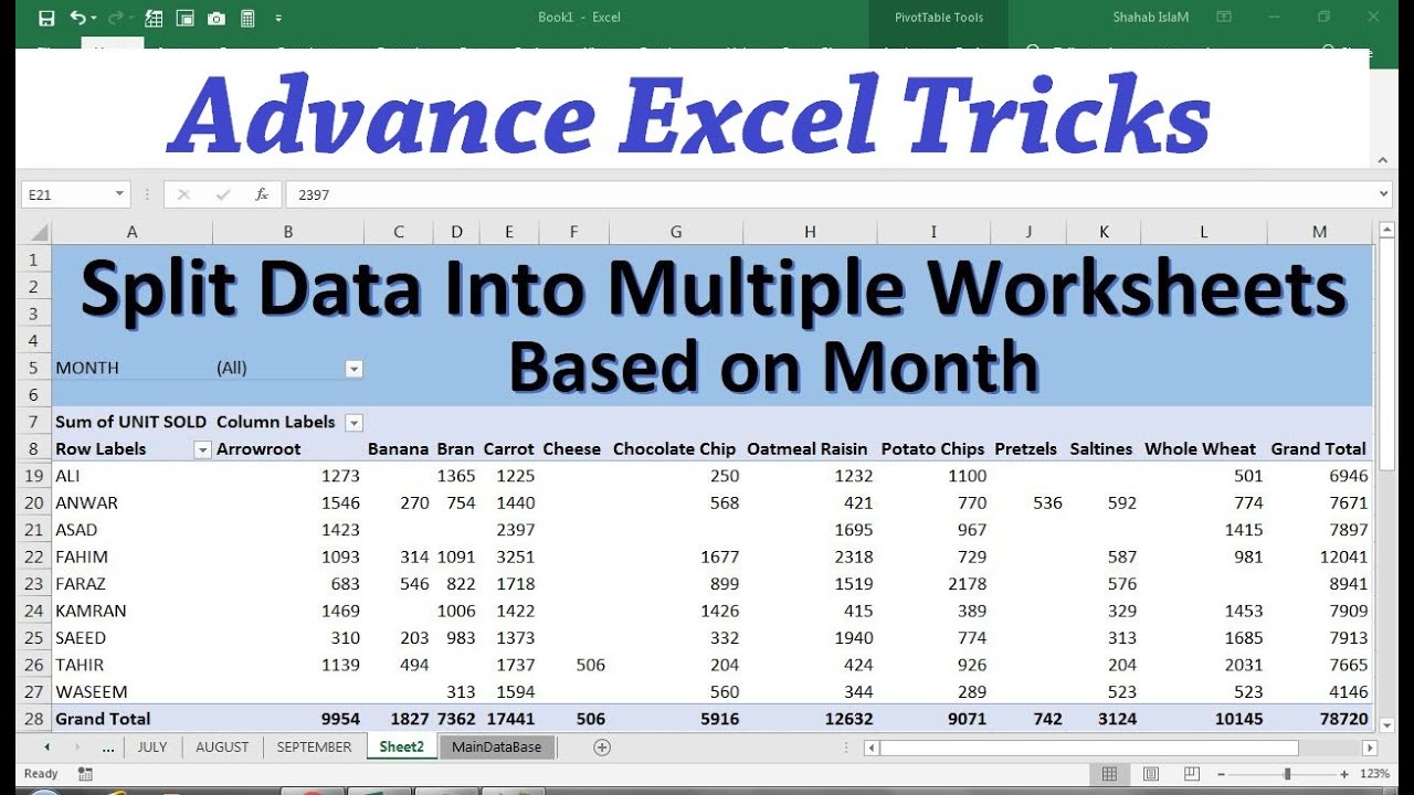 How To Split Excel Sheet Into Multiple Worksheets YouTube