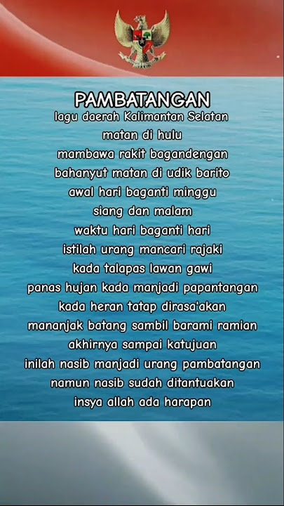 pambatangan - lagu daerah kalimantan selatan