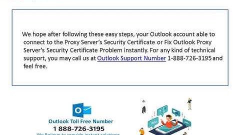 Steps to Fix Outlook is not able to connect to the Proxy Server’s Security Certificate Problem