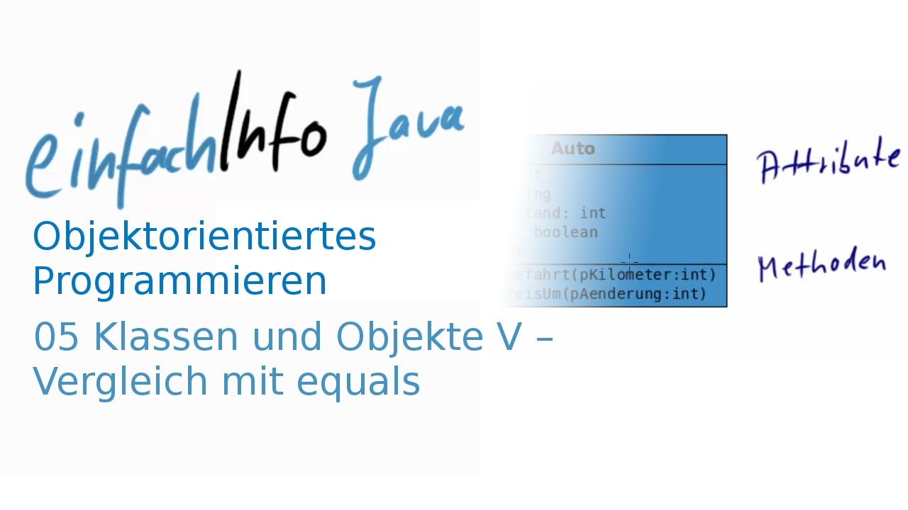05 Klassen und Objekte V - Vergleich mit equals-Methode - YouTube
