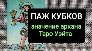 ПАЖ КУБКОВ/ЗНАЧЕНИЕ АРКАНА ТАРО УЭЙТА