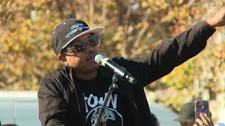 Raw: Digital Underground founder Money B speaks at Tupac Shakur Way dedication