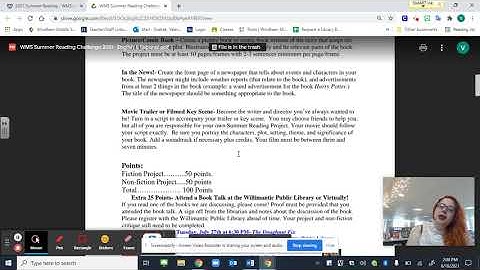 2021 Summer Reading Overview