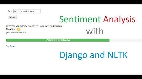 Demo Sentiment Analysis of given text & deployment in Django Application