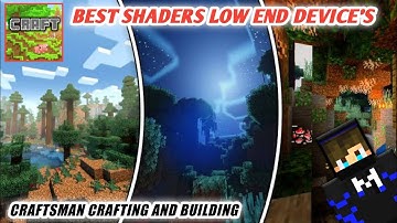 BEST SHADERS FOR CRAFTSMAN CRAFTING AND BUILDING | CRAFTSMAN GAMEPLAY IN HINDI