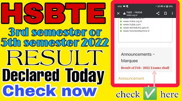 HSBTE result declared of 3rd semester or 5th semester 2022 #hsbte #official #notice #result #hsbte