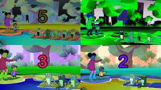 Gracie's Corner four video in one screen five lttle speckled frogs