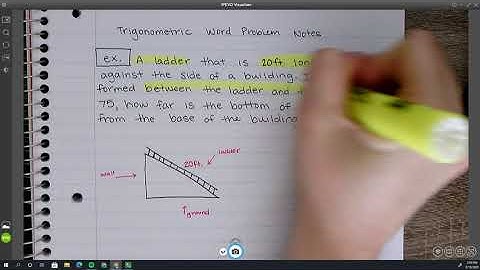 Trig Word Problem Notes Example 1