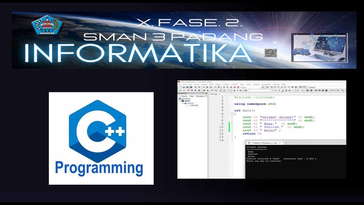 Dasar dasar C++ dengan Kode::Block part 1 - YouTube