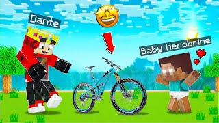 Gifting a Cycle to Baby Herobrine In Minecraft !