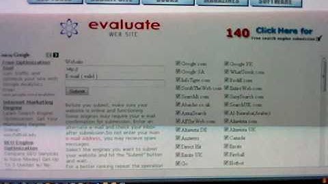 free 140 search engine submission http://www.eavaluatewebsite.info
