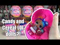 Opening mini bites and mini sweets series 2 new 2023 lol surprise dolls candy  cereal unboxing