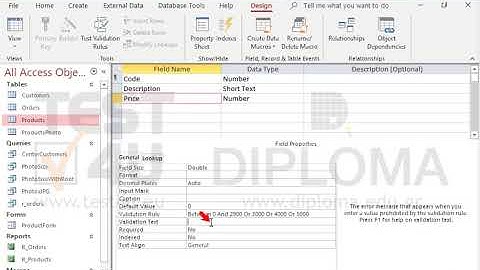 48860# Set the appropriate validation rule in the Price field of the Products table to allow the