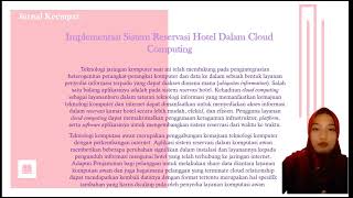 REVIEW JURNAL CLOUD COMPUTING || Komputasi Awan