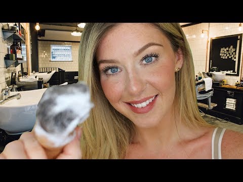 [ASMR] Binaural Barber Hot Towel Shave