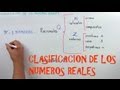 Clasificacion de los numeros reales, Racionales, Irracionales, naturales y enteros